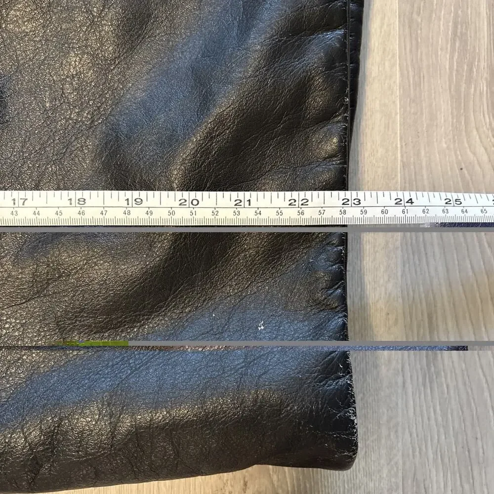 Vintage Black Leather Garment Bag Japanese Foldable Buckles 38” Long